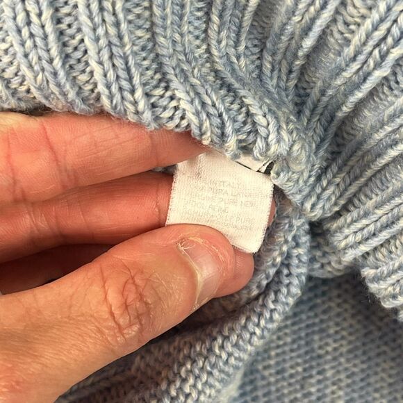 Vtg Paul & Shark Yachting Pure New Wool Knitted 1/4 Zip Sweater Blue L Italy - Picture 11 of 12